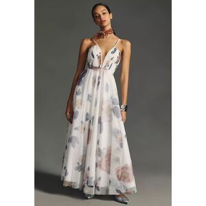 Anthropologie Geisha Designs V-Neck Corset Tulle Dress